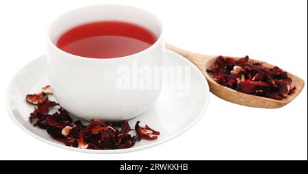 Roselle tea in a white cup Stock Photo