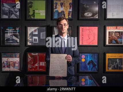 Christie's, London, UK. 20th Sep, 2023. Highlights of a two-part auction comprising an extraordinary library of modern first editions and books together with landmarks from the world of jazz, collected by renowned musician and Rolling Stones drummer Charlie Watts (1941-2021). Credit: Malcolm Park/Alamy Live News Stock Photo