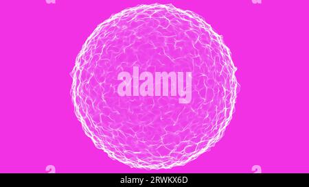Abstract technology sphere background made of animated lines and dots, particles. HUD, FUI element. geometric background from abstract molecules. 3d r Stock Photo