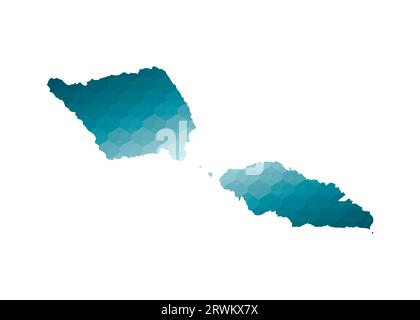 Samoa map. Geometric style country outline. Precious violet vector ...