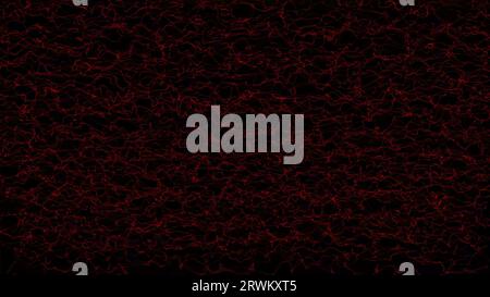 Red threads and knots on the black background. Asbtract smooth web. Abstract digital wave. Futuristic point wave. Big data. 3D rendering. Stock Photo