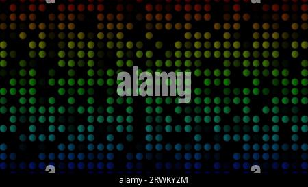 Multicolored flashing circles on a black background. Abstract festive background for advertising, congratulations, text. Colorful creative flat dynami Stock Photo