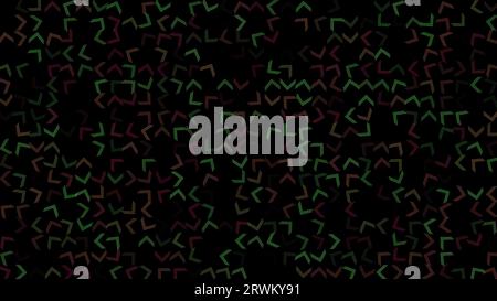 Colored flashing rotating Corners on black bg. Abstract festive background for advertising, congratulations, text. Colorful creative flat dynamic shap Stock Photo