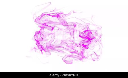 Pink tornado lines on a white background. Big Data. 3d futuristic. Sci-Fi Background. Fluid animation of colorful lines, white background, flowing smo Stock Photo