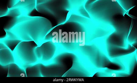 High tech field with glow particles form lines and surface waves. Digital wave background. Hi-tech information flow, blockchain, bigdata visualization Stock Photo