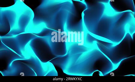 High tech field with glow particles form lines and surface waves. Digital wave background. Hi-tech information flow, blockchain, bigdata visualization Stock Photo
