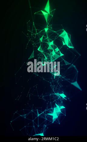 Abstract geometric background of triangular cells. Tech connections concept. Vertical size. Stock Photo