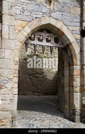 Portcullis in the gate of a medieval Irish castle Stock Photo