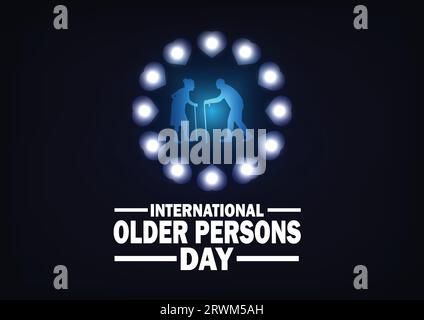 International Older Persons Day. Vector illustration. Suitable for greeting card, poster and banner. Stock Vector