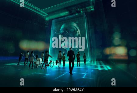 Futuristic image of AI gate Stock Photo