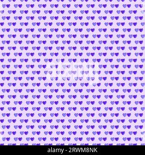 Seamless Pattern of pair of blue and purple heart shaped royal icing cookies on pink backdrop Stock Photo