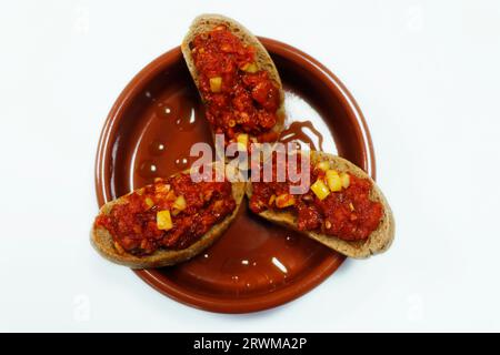 Traditional Spanish Manchego cheese, Chorizo sausage and olives as ...