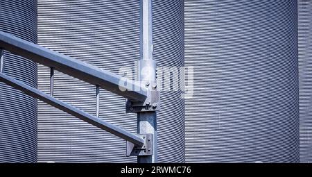 A close-up of a silver metallic building, with a detailed texture Stock Photo