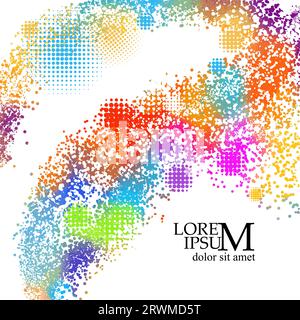 Background colorful halftone gradient. Abstract colored background from dots. Vector illustration Stock Vector