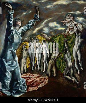 El Greco – The opening of the Fifth Seal of the Apocalypse 1608-14. 222х19 Stock Photo