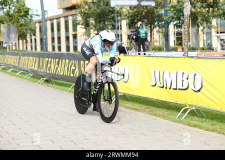 Nieuw Amsterdam, Netherlands. 20th Sep, 2023. Belgian Sara Van de Vel pictured in action during the U23 men individual time trial at the UEC Road European Championships, a 20,6km track in Emmen, The Netherlands, Wednesday 20 September 2023. The European cycling championships takes place from 20 to 24 september. BELGA PHOTO DAVID PINTENS Credit: Belga News Agency/Alamy Live News Stock Photo