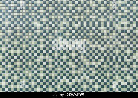 Texture of the green square tiles wall Stock Photo