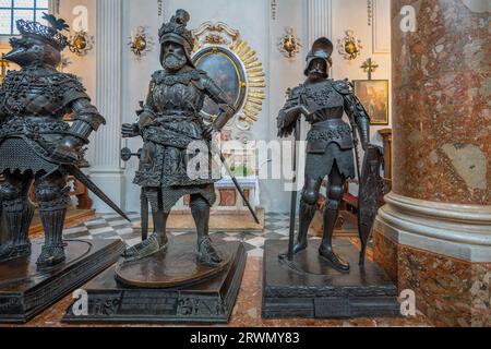 Statues of Duke Ernest and King Theoderic the Great at Hofkirche (Court Church) - Innsbruck, Austria Stock Photo