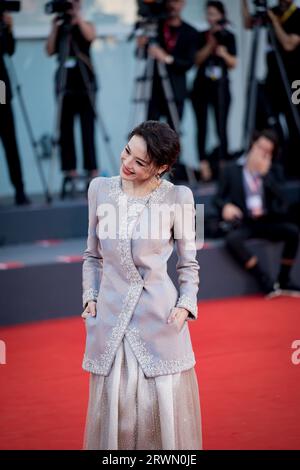 VENICE, ITALY - SEPTEMBER 09:  Jury member Shu Qi attends a red carpet ahead of the closing ceremony at the 80th Venice International Film Festival on Stock Photo