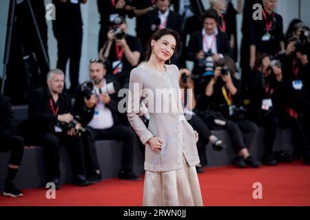 VENICE, ITALY - SEPTEMBER 09:  Jury member Shu Qi attends a red carpet ahead of the closing ceremony at the 80th Venice International Film Festival on Stock Photo