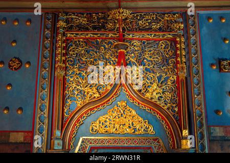 Door of the Golden Chamber at State Rooms in Hohensalzburg Fortress - Salzburg, Austria Stock Photo