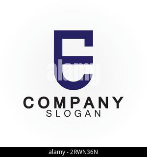 Abstract linear letter initial E shield logo icon design Stock Vector