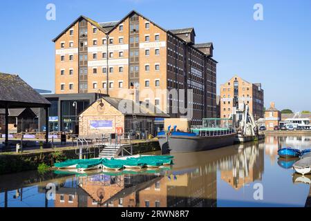 Gloucester docks Victorian warehouses converted into the National Waterways museum Llanthony Warehouse Gloucester Gloucestershire England UK GB Europe Stock Photo