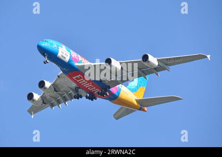 A380 Airbus, the largest passenger aircraft in service today, in new livery Stock Photo