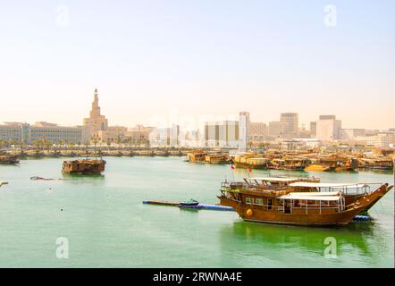 Dhow Harbour, Doha, Qatar Stock Photo