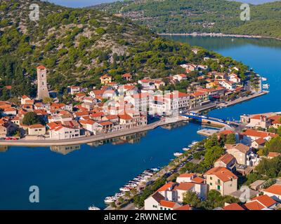Aerial view of Tisno on Murter, Croatia Stock Photo