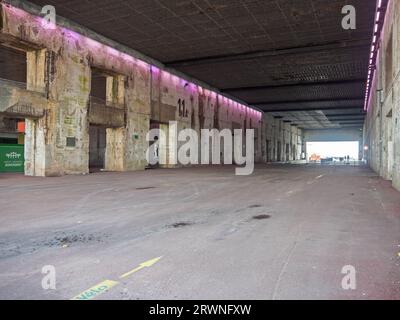 Base sous-marine, submarine pens, Saint Nazaire Stock Photo