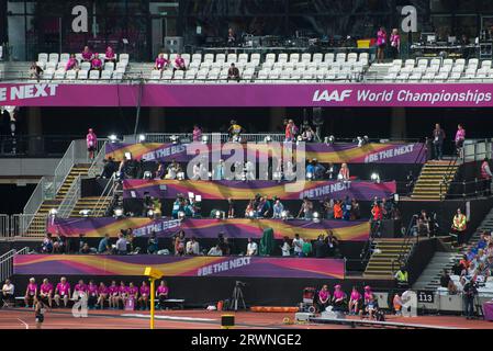 A commentary box at the London 2017 World Athletic Championships Stock Photo