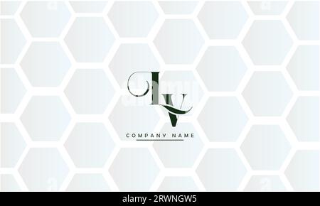 LV, VL Abstract Letters Logo Monogram Stock Vector