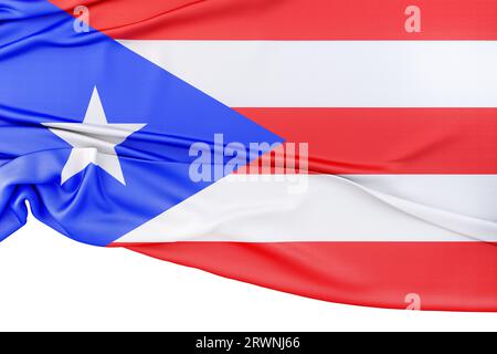 Isolated Flag of Puerto Rico. 3D Rendering Stock Photo
