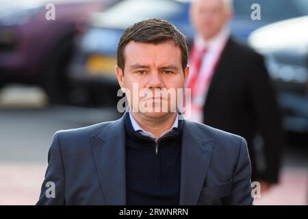 Nottingham Forest Chief Football Officer, Ross Wilson during the Premier League match between Nottingham Forest and Burnley at the City Ground, Nottingham on Monday 18th September 2023. (Photo: Jon Hobley | MI News) Credit: MI News & Sport /Alamy Live News Stock Photo