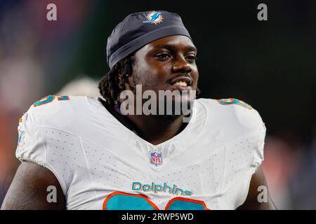 Miami Dolphins guard Lester Cotton (66) readies himself at the line during  a NFL football game at EverBank Stadium, Saturday, August 26, 2023 in  Jacksonville, Fla. (AP Photo/Alex Menendez Stock Photo - Alamy