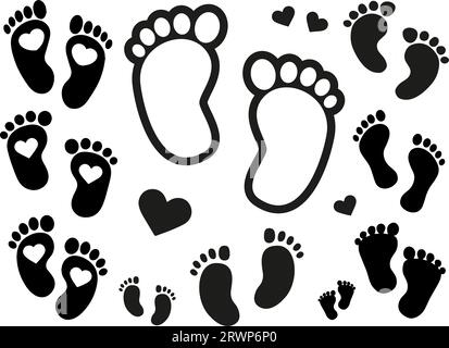 Baby Feet Set of Vector Stock Vector