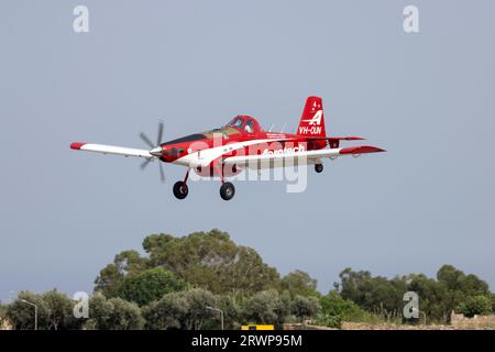 Aerotech Australasia Air Tractor AT-802A (Reg.: VH-OUN) transiting through Malta in a group of 4 from Bordeaux. Stock Photo