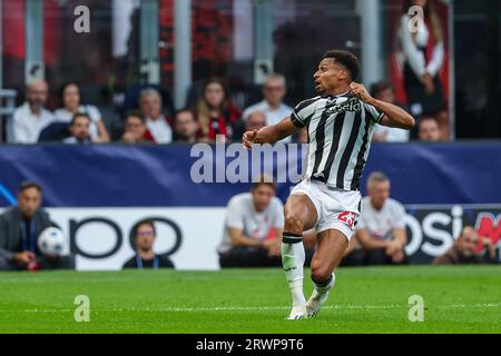 Milan, Italy. 19th Sep, 2023. Jacob Murphy of Newcastle United FC reacts during UEFA Champions League 2023/24 Group Stage - Group F football match between AC Milan and Newcastle United FC at San Siro Stadium, Milan, Italy on September 19, 2023 Credit: Independent Photo Agency/Alamy Live News Stock Photo