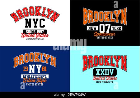 brooklyn,nyc, urban style, vintage college for t-shirt, posters, labels, etc. vector design Stock Vector