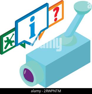 Technical service icon isometric vector. Modern video camera and service icon. Equipment, technique Stock Vector