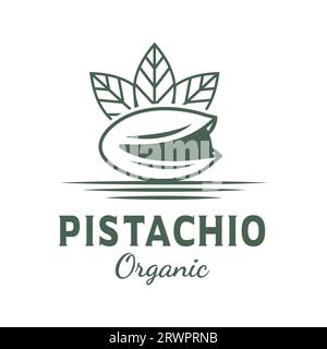 Pistachio nuts, along with their green leaves, represent a healthy and natural source of nutrition Stock Vector
