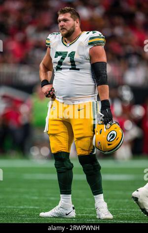 Green Bay Packers guard Jon Runyan (76) blocks during the first half of an  NFL football game against the Chicago Bears, Sunday, Dec. 4, 2022, in  Chicago. (AP Photo/Kamil Krzaczynski Stock Photo - Alamy