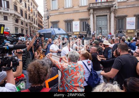 Rome, Italy. 20th Sep, 2023. Clashes between protesters and the police during the demonstration organized by unemployed workers in Naples (Credit Image: © Matteo Nardone/Pacific Press via ZUMA Press Wire) EDITORIAL USAGE ONLY! Not for Commercial USAGE! Stock Photo