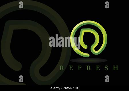 3d abstract linear design R letter logo concept Stock Vector