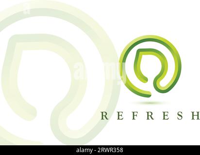 3d abstract linear design R letter logo concept Stock Vector
