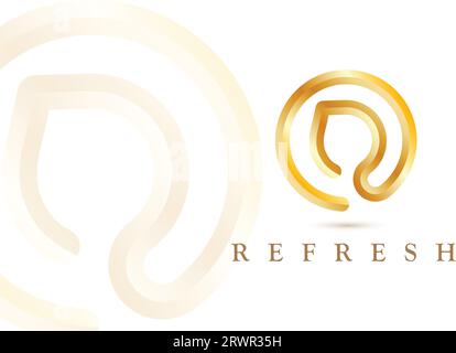 3d abstract linear design R letter logo concept Stock Vector