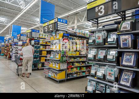 Miami Hialeah Gardens Florida,Walmart Supercenter inside interior indoors,discount department store,business stores businesses shops merchants markets Stock Photo