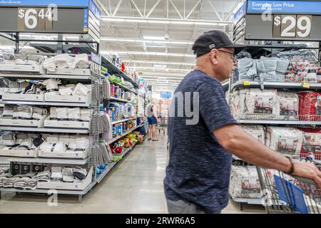 Miami Hialeah Gardens Florida,Walmart Supercenter inside interior indoors,discount department store,business stores businesses shops merchants markets Stock Photo