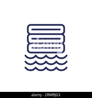 Data lake line icon, storing raw data vector Stock Vector